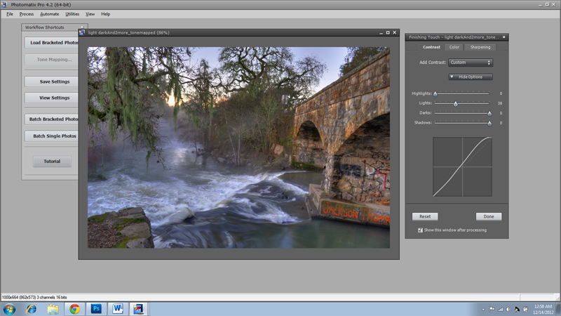 after tone mapping options
