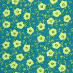 teal green yellow flower patter paper